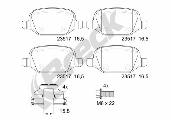 Set placute frana,frana disc 23517 00 704 00 BRECK